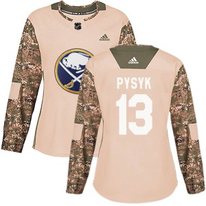 Women's Buffalo Sabres Mark Pysyk Adidas Authentic Veterans Day Practice Jersey - Camo