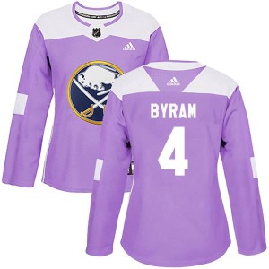 Women's Buffalo Sabres Bowen Byram Adidas Authentic Fights Cancer Practice Jersey - Purple