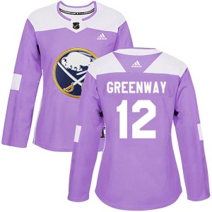 Women's Buffalo Sabres Jordan Greenway Adidas Authentic Fights Cancer Practice Jersey - Purple