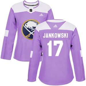 Women's Buffalo Sabres Mark Jankowski Adidas Authentic Fights Cancer Practice Jersey - Purple