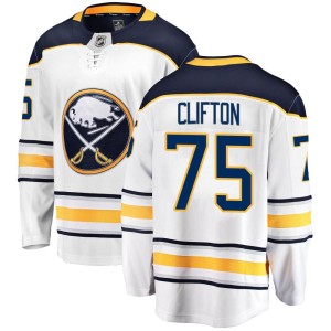 Youth Buffalo Sabres Connor Clifton Fanatics Branded Breakaway Away Jersey - White