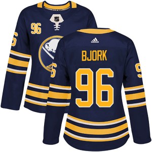 Women's Buffalo Sabres Anders Bjork Adidas Authentic Home Jersey - Navy