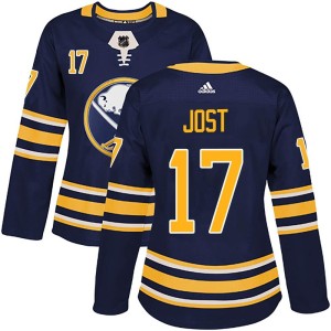 Women's Buffalo Sabres Tyson Jost Adidas Authentic Home Jersey - Navy