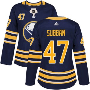 Women's Buffalo Sabres Malcolm Subban Adidas Authentic Home Jersey - Navy