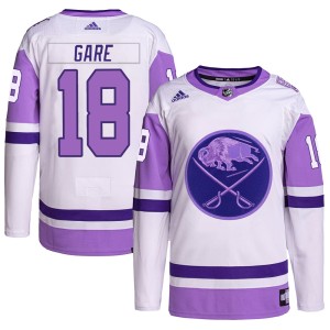 Youth Buffalo Sabres Danny Gare Adidas Authentic Hockey Fights Cancer Primegreen Jersey - White/Purple