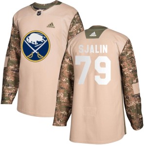 Youth Buffalo Sabres Calle Sjalin Adidas Authentic Veterans Day Practice Jersey - Camo