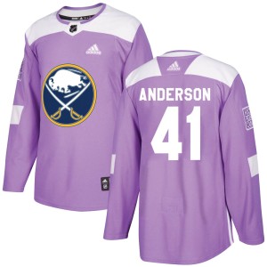 Men's Buffalo Sabres Craig Anderson Adidas Authentic Fights Cancer Practice Jersey - Purple