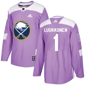 Men's Buffalo Sabres Ukko-Pekka Luukkonen Adidas Authentic Fights Cancer Practice Jersey - Purple