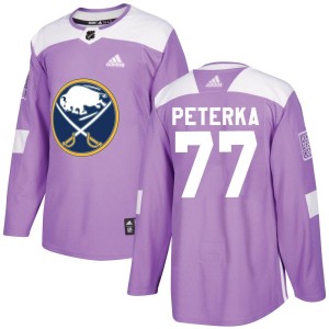 Men's Buffalo Sabres JJ Peterka Adidas Authentic Fights Cancer Practice Jersey - Purple