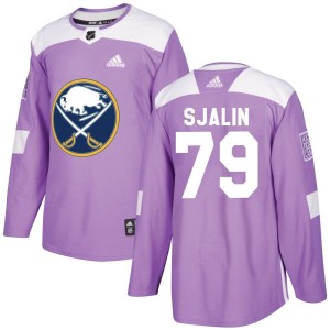 Men's Buffalo Sabres Calle Sjalin Adidas Authentic Fights Cancer Practice Jersey - Purple