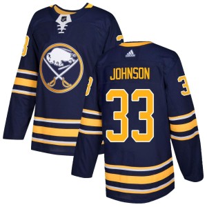 Men's Buffalo Sabres Ryan Johnson Adidas Authentic Home Jersey - Navy