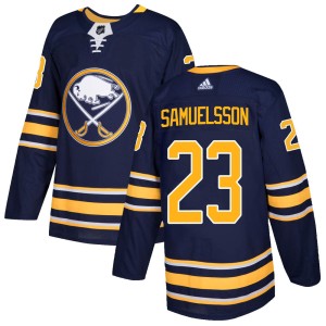 Men's Buffalo Sabres Mattias Samuelsson Adidas Authentic Home Jersey - Navy