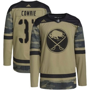 Youth Buffalo Sabres Eric Comrie Adidas Authentic Military Appreciation Practice Jersey - Camo