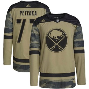 Youth Buffalo Sabres JJ Peterka Adidas Authentic Military Appreciation Practice Jersey - Camo