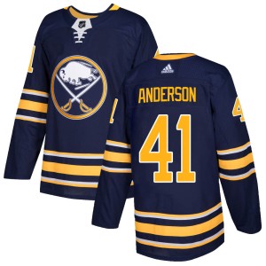 Youth Buffalo Sabres Craig Anderson Adidas Authentic Home Jersey - Navy