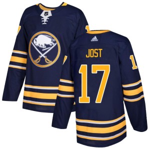 Youth Buffalo Sabres Tyson Jost Adidas Authentic Home Jersey - Navy