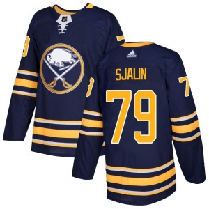 Youth Buffalo Sabres Calle Sjalin Adidas Authentic Home Jersey - Navy
