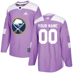 Youth Buffalo Sabres Custom Adidas Authentic ized Fights Cancer Practice Jersey - Purple